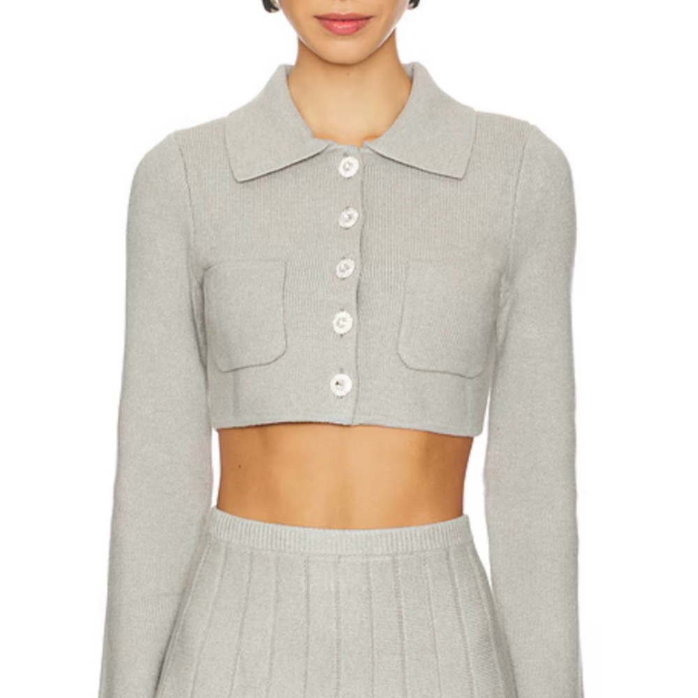 NWT MAJORELLE Solveig Cropped Cardigan in Heather Gray - Size S